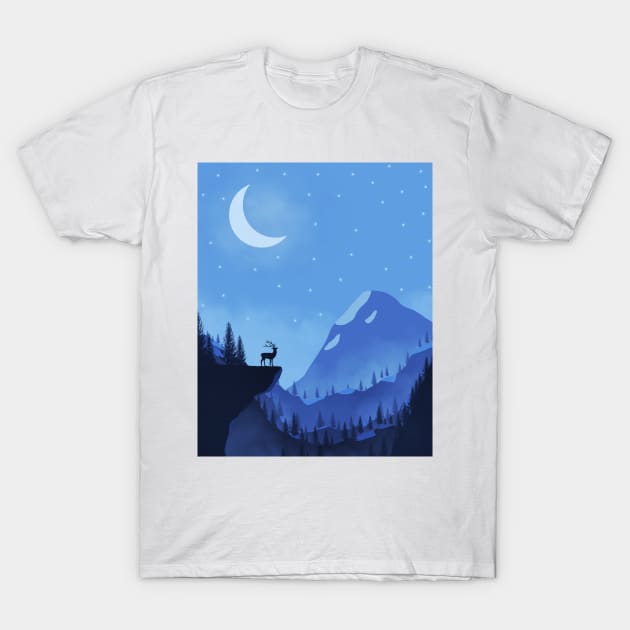 Winter Moon T-Shirt by James Mclean